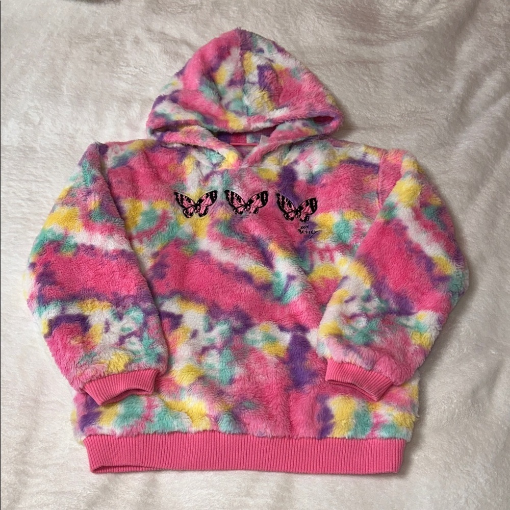 Betsey Johnson Pink and Yellow Tie-Dye Kids Hoodie